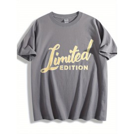 T-shirt de gola redonda para homem, branco, edição limitada, impressão dourada, casual, streetwear