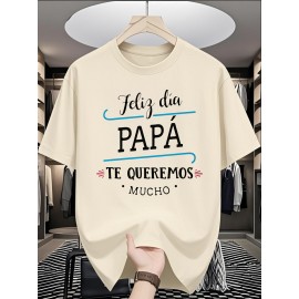 Presente para o Dia do Pai | Citação em Espanhol | T-shirt de manga curta para o verão, roupa casual de verão | Estampa de moda | Ajuste confortável