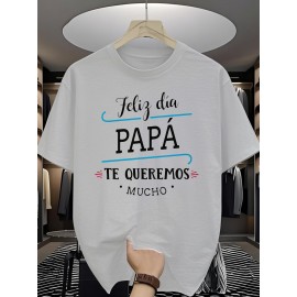 Presente para o Dia do Pai | Citação em Espanhol | T-shirt de manga curta para o verão, roupa casual de verão | Estampa de moda | Ajuste confortável