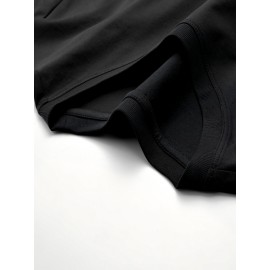 Camiseta Masculina de Algodão Respirável com Estampa de Silhueta Florestal - Gola Careca Casual e Manga Curta, Perfeita para Primavera e Verão, Tecido Micro-elástico para Conforto em Todas as Estações, Lavável à Máquina