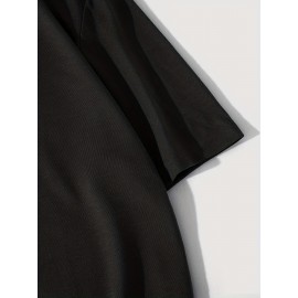 Camiseta Masculina de Algodão Respirável com Estampa de Silhueta Florestal - Gola Careca Casual e Manga Curta, Perfeita para Primavera e Verão, Tecido Micro-elástico para Conforto em Todas as Estações, Lavável à Máquina