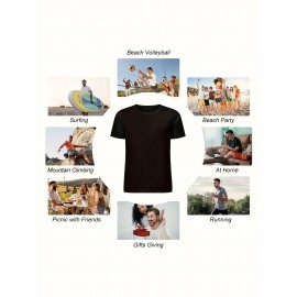 T-shirt de manga curta e decote redondo para o Dia da Independência, exclusiva em algodão puro de 180g, casual e confortável, com padrão de águia espalhada e bandeira americana, elegante, casual e suave, em algodão puro, confortável e respirável.