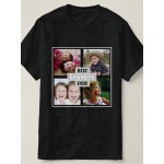 Camiseta Personalizada com Colagem de 4 Fotos Melhor Avô do Mundo - Tee de Algodão com Nome, Estampa Engraçada Unissex para Presentes Familiares, Passeios de Verão & Vestuário Casual, Confortável