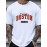 Camiseta Masculina com Estampa de Boston - 100% Algodão Gola Redonda com Gráfico Ousado