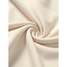 Moletom Masculino de Poliéster Macio na Cor Creme - Casual, Elegante com Manga Longa e Gola Redonda com Detalhe de Chaveiro de Esqueleto, Lavável à Máquina para Uso Confortável ao Ar Livre na Primavera & Outono
