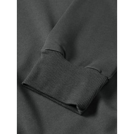 Moletom estampado com padrão criativo de urso com zíper, moletom de mangas compridas com capuz e gola redonda, casual e fashion, ideal para usar na primavera e outono, confortável e respirável.