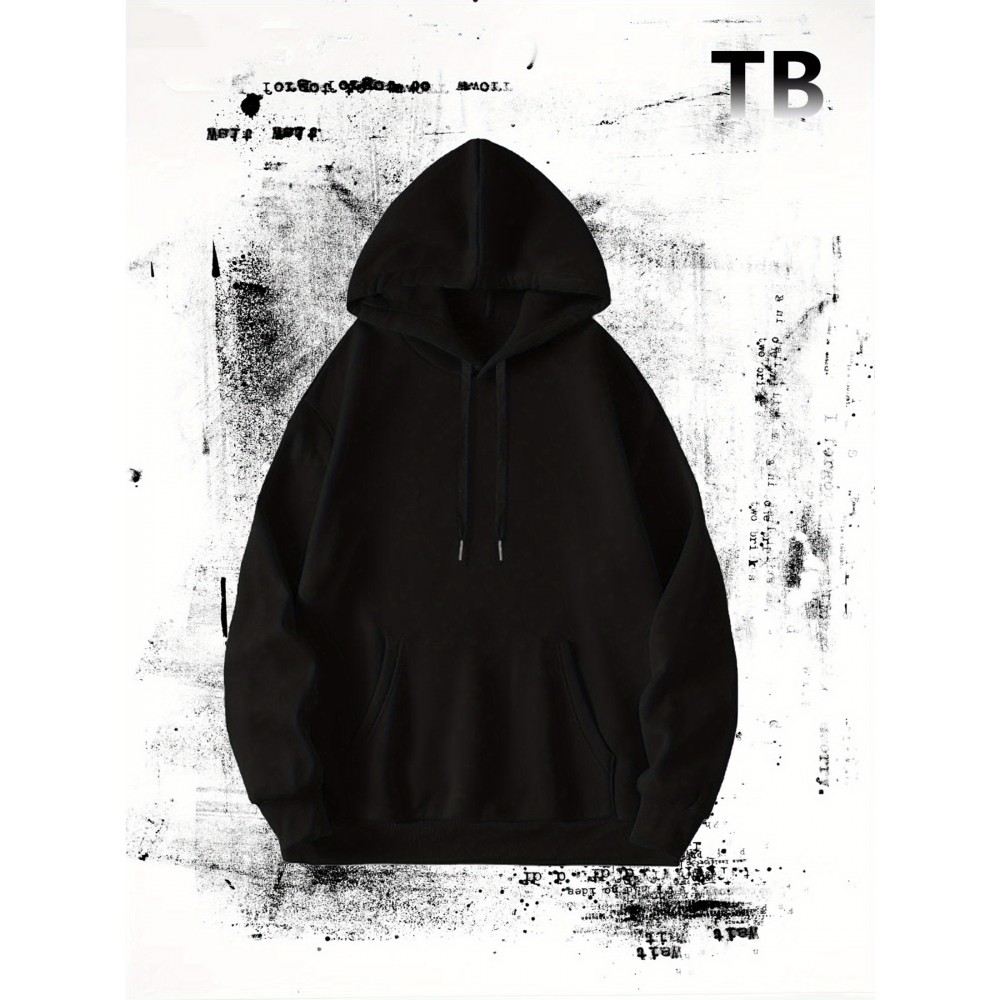 Moletom de cor sólida, versátil casual de outono inverno, moletom confortável casual masculino, moletom estiloso de manga longa