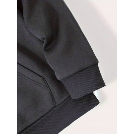 Moletom de cor sólida, versátil casual de outono inverno, moletom confortável casual masculino, moletom estiloso de manga longa