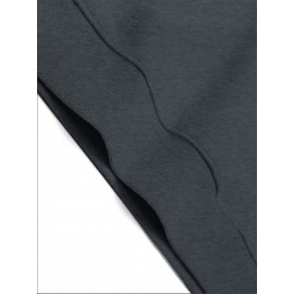 Moletom Casual Masculino com Estampa de Letras na Moda - Mistura de Algodão Aconchegante, Lavável à Máquina, Perfeito para Uso Externo no Outono & Inverno