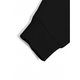 Moletom Casual Masculino com Estampa de Letras na Moda - Mistura de Algodão Aconchegante, Lavável à Máquina, Perfeito para Uso Externo no Outono & Inverno