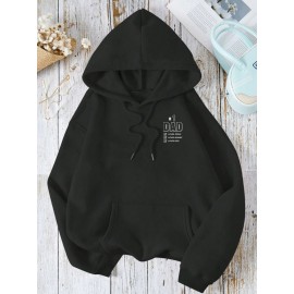 Pai, Camisola Casual com Capuz para Mulheres, Cor Sólida, Capuz Solto, Adequada para Primavera, Verão e Outono