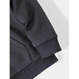 Moletom de manga comprida confortável para homem, com cordão e bolsa de canguru, pulôver casual para homem, adequado para uso diário.
