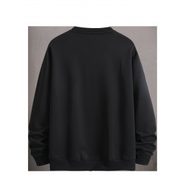 Moletom de gola redonda masculino de manga longa estilo hip hop, suéter retrô de moda de rua