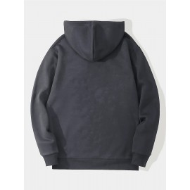Moletom com capuz masculino solto, feito de mistura de algodão, com bolso, casaco para outono e inverno, adequado para uso no outono e inverno. Roupas esportivas, ideais para presentes de feriado, presentes preferidos.
