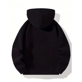 Moletom com Capuz Forrado em Fleece para Homens - Cinza, Manga Comprida, Gola com Zíper, Quente e Confortável para Uso Casual, Moletom Esportivo | Estilo Casual Hoodie | Bolsos Funcionais, Suéter com Capuz
