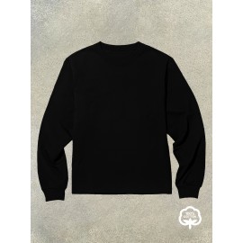 Camisa Masculina de Manga Longa - Top Básico Minimalista para o Dia a Dia | Camiseta 100% Algodão Macio e Respirável com Gola Redonda | Uso Casual ou Formal | Essencial Lavável na Máquina, Roupa Versátil e Confortável