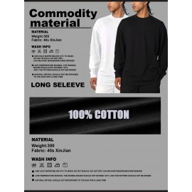 Camisa Masculina de Manga Longa - Top Básico Minimalista para o Dia a Dia | Camiseta 100% Algodão Macio e Respirável com Gola Redonda | Uso Casual ou Formal | Essencial Lavável na Máquina, Roupa Versátil e Confortável