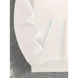 Camisola com capuz estampada de galáxias para outono/inverno masculino, forro de Terry francês, poliéster, tecido de tricô não elástico, ajuste solto com detalhe de bolso, estilo casual desportivo com capuz