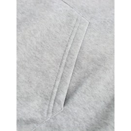 Camisola com capuz estampada de galáxias para outono/inverno masculino, forro de Terry francês, poliéster, tecido de tricô não elástico, ajuste solto com detalhe de bolso, estilo casual desportivo com capuz