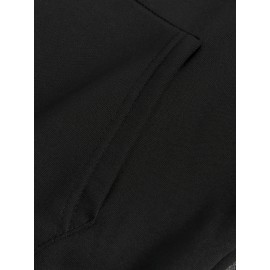 Camisola com capuz estampada de galáxias para outono/inverno masculino, forro de Terry francês, poliéster, tecido de tricô não elástico, ajuste solto com detalhe de bolso, estilo casual desportivo com capuz
