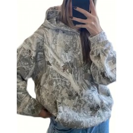 Camisola de malha folgada com padrão de folha para homem, estilo Y2K, primavera e outono, streetwear, versátil para desporto e casual.
