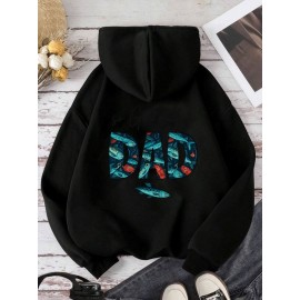 Moletom Feminino Estampado DAD, Moletom Casual Moderno, Cor Sólida, Modelo Solto, Ideal para Primavera, Verão e Outono
