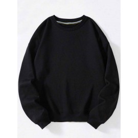 Suéteres confortáveis de manga comprida para homens, versáteis para casa, casual, moda, trabalho, esportes e atividades ao ar livre, ideais para presentear no outono e inverno.