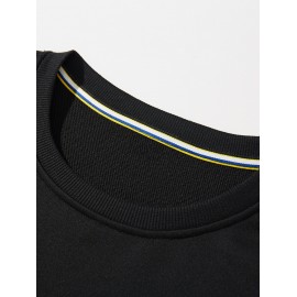 Suéteres confortáveis de manga comprida para homens, versáteis para casa, casual, moda, trabalho, esportes e atividades ao ar livre, ideais para presentear no outono e inverno.