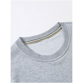 Camisola de Pescoço Redondo Cowboy Cat, Camisola de Pescoço Redondo da Moda e Tendência Masculina, Estampa de Gato Fofo, Camisola de Pescoço Redondo Confortável e Casual