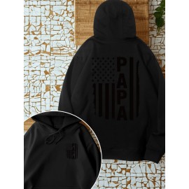 Bandeira americana, camisola casual com capuz para mulher, com estampa escura, camisola com capuz de cor sólida, camisola com capuz solta, adequada para primavera, verão e outono.