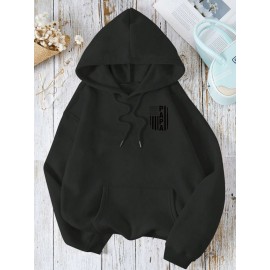 Bandeira americana, camisola casual com capuz para mulher, com estampa escura, camisola com capuz de cor sólida, camisola com capuz solta, adequada para primavera, verão e outono.