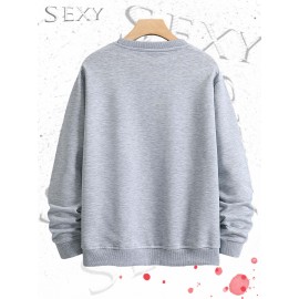 Estrela Brilhante Impressa Roupa de Rua Camisola de Pescoço Impressa, Roupa Desportiva Diária ao Ar Livre para Homem, Simples e Bonito, Tecidos Confortáveis e Quentes, Lazer em Casa, Joker de Deslocação.