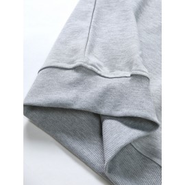 Estrela Brilhante Impressa Roupa de Rua Camisola de Pescoço Impressa, Roupa Desportiva Diária ao Ar Livre para Homem, Simples e Bonito, Tecidos Confortáveis e Quentes, Lazer em Casa, Joker de Deslocação.