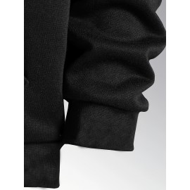 Jaqueta de Moletom com Zíper para Homens - Ajuste Esportivo Casual, Manga Longa e Punhos Elásticos, Cor Sólida, Ideal para Academia, Roupas ao Ar Livre, Design Minimalista, Material Confortável, Estilo Ativo