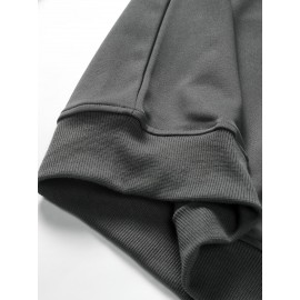 Moletom Masculino Com Gola Redonda E Estampa Gráfica, Tecido De Malha De Poliéster, Ajuste Regular, Leve Estiramento, Com Estampa Frontal, Para Coleção De Outono/inverno