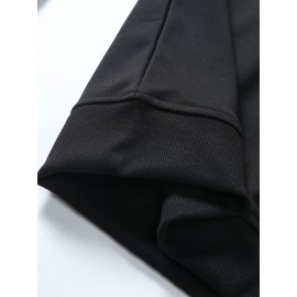 Moletom Masculino Com Gola Redonda E Estampa Gráfica, Tecido De Malha De Poliéster, Ajuste Regular, Leve Estiramento, Com Estampa Frontal, Para Coleção De Outono/inverno