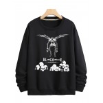 Camiseta confortável de manga comprida versátil para homens com estampa do mangá japonês Death Note para todas as estações. Ideal para uso casual e atividades ao ar livre.