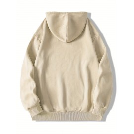 Moletom Masculino Estilo Gótico com Estampa de Asas, Manga Longa e Casual com Bolso Frontal, Cor Escura para Outono e Inverno