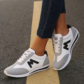 Tênis Casual Feminino Forrest Gump - Sapatilhas de Cano Baixo Respiráveis com Cabedal Sintético, Solado de Borracha e Forro em Tecido, Branco e Cinza Claro para Esportes, Caminhada, Estilo Casual, Calçados Desportivos Duráveis, Confortável, Ideal para Ent