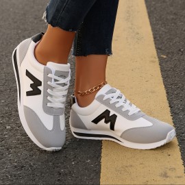 Tênis Casual Feminino Forrest Gump - Sapatilhas de Cano Baixo Respiráveis com Cabedal Sintético, Solado de Borracha e Forro em Tecido, Branco e Cinza Claro para Esportes, Caminhada, Estilo Casual, Calçados Desportivos Duráveis, Confortável, Ideal para Ent
