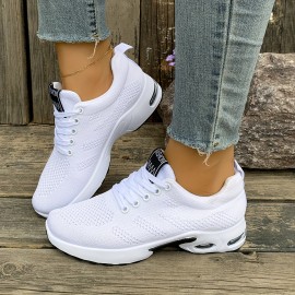 Tenis Femininos para Todas as Estações - Sapatilhas Esportivas de Cano Baixo com Cadarço e Solado Antiderrapante, Malha Respirável para Corrida, Treino e Casual - Palmilha Acolchoada (Preto/Vermelho/Branco) - Design Fácil de Limpar, Calçados Confortáveis,