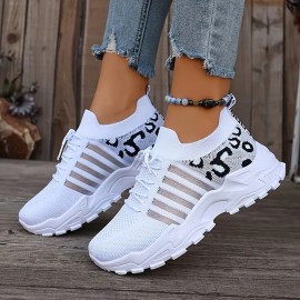Tenis Esportivos Femininos Respiráveis - Sapatilhas Leves Multifuncionais com Amortecimento Elástico no Tornozelo, Suporte Estável e Solado de Borracha Macio - Design Baixo com Cadarço Branco & Preto para Corrida, Caminhada, Trabalho e Casual, Calçados pa