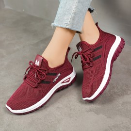 Mulheres Sapatilhas de Verão Respiráveis Slip-On - Sapatos Casuais Baixos com Detalhes em Preto/Branco/Vermelho, Solado PVC Acolchoado & Conforto para Todas as Estações, Ideal para Academia, Caminhada, Moda Casual, Calçados Modernos, Estilo Urbano, Parte 