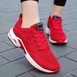 Sapatos de corrida femininos de malha respirável - Suporte de almofada de ar transparente, sola TPR leve e antiderrapante, design estável, confortáveis e elegantes sapatos de caminhada casuais para todas as estações, sapatos desportivos femininos modernos