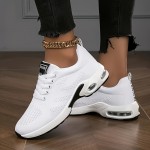 Sapatos de corrida femininos de malha respirável - Suporte de almofada de ar transparente, sola TPR leve e antiderrapante, design estável, confortáveis e elegantes sapatos de caminhada casuais para todas as estações, sapatos desportivos femininos modernos