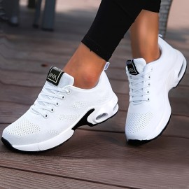 Sapatos de corrida femininos de malha respirável - Suporte de almofada de ar transparente, sola TPR leve e antiderrapante, design estável, confortáveis e elegantes sapatos de caminhada casuais para todas as estações, sapatos desportivos femininos modernos