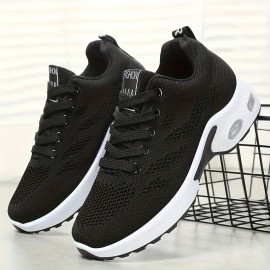 Sapatos de corrida femininos de malha respirável - Suporte de almofada de ar transparente, sola TPR leve e antiderrapante, design estável, confortáveis e elegantes sapatos de caminhada casuais para todas as estações, sapatos desportivos femininos modernos