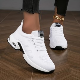 Sapatos de corrida femininos de malha respirável - Suporte de almofada de ar transparente, sola TPR leve e antiderrapante, design estável, confortáveis e elegantes sapatos de caminhada casuais para todas as estações, sapatos desportivos femininos modernos