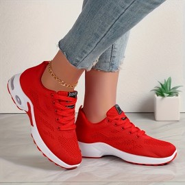 Sapatos de corrida femininos de malha respirável - Suporte de almofada de ar transparente, sola TPR leve e antiderrapante, design estável, confortáveis e elegantes sapatos de caminhada casuais para todas as estações, sapatos desportivos femininos modernos