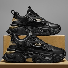 Sapatos de corrida femininos de sola grossa, multifuncionais, com parte superior em malha respirável e sola de PU/rubro durável, sapatos esportivos casuais brancos com cadarço, muito adequados para uso casual, vestuário esportivo e sapatos de corrida vers